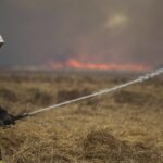 23.04.2020. Pożar w Biebrzańskim Parku Narodowym / Paweł Wądołowski / Radio Białystok