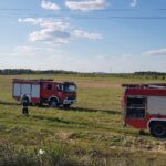 21.05.2020. Rykoszyn. Pożar siarki granulowanej na torach kolejowych / OSP KSRG Piekoszów