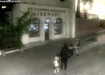 02.05.2020. Kielce. Atak na przechodnia / Straż Miejska w Kielcach