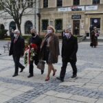 03.05.2020. Sandomierz. Obchody 229. rocznicy uchwalenia Konstytucji 3 Maja. Na zdjęciu: delegacja PSL. Od lewej: Andrzej Swajda, Ryszard Nagórny, Iga Zamoyska, Janusz Suszyna / Grażyna-Szlęzak-Wójcik / Radio Kielce