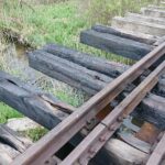 15.05.2020. Skowronno Górne koło Pińczowa. Torowisko i mostek na linii Pińczów-Umianowice / Marta Gajda