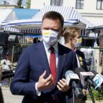 19.05.2020. Kielce. Konferencja prasowa Szymona Hołowni. Na zdjęciu: Szymon Hołownia - kandydat na prezydenta RP / Piotr Kwaśniewski / Radio Kielce