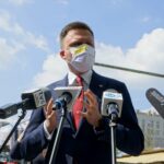 19.05.2020. Kielce. Konferencja prasowa Szymona Hołowni. Na zdjęciu: Szymon Hołownia - kandydat na prezydenta RP / Piotr Kwaśniewski / Radio Kielce