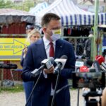 19.05.2020. Kielce. Konferencja prasowa Szymona Hołowni. Na zdjęciu: Szymon Hołownia - kandydat na prezydenta RP / Piotr Kwaśniewski / Radio Kielce