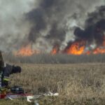 23.04.2020. Pożar w Biebrzańskim Parku Narodowym / Paweł Wądołowski / Radio Białystok