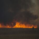 23.04.2020. Pożar w Biebrzańskim Parku Narodowym / Paweł Wądołowski / Radio Białystok