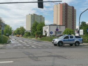 28.05.2020 Kielce. Uszkodzony wodociąg na ulicy Hożej. Utrudnienia w ruchu / Piotr Kwaśniewski / Radio Kielce