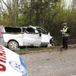 05.05.2020. Samsonów-Ciągłe. Wypadek kursowego busa / Jarosław Kubalski / Radio Kielce