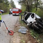 05.05.2020. Samsonów-Ciągłe. Wypadek kursowego busa / Jarosław Kubalski / Radio Kielce