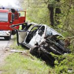 05.05.2020. Samsonów-Ciągłe. Wypadek kursowego busa / Jarosław Kubalski / Radio Kielce