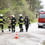 05.05.2020. Samsonów-Ciągłe. Wypadek kursowego busa / Jarosław Kubalski / Radio Kielce