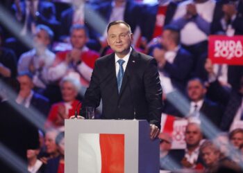 15.02.2020. Warszawa. Konwencja PiS - inauguracja kampanii wyborczej prezydenta Andrzeja Dudy. Na zdjęciu: Andrzej Duda, prezydent RP ubiegający się o reelekcję / Jarosław Kubalski / Radio Kielce