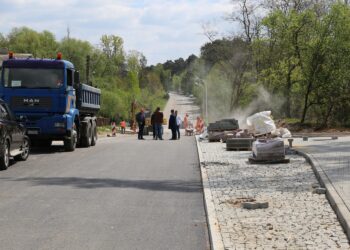 11.05.2020. Ostrowiec Świętokrzyski. Ulica Nowe Piaski / UM Ostrowiec Świętokrzyski