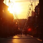 09.05.2020 Kielce. Zachód słońca nad ulicą Sienkiewicza / Wiktor Taszlow / Radio Kielce