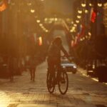 09.05.2020 Kielce. Zachód słońca nad ulicą Sienkiewicza / Wiktor Taszlow / Radio Kielce