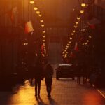 09.05.2020 Kielce. Zachód słońca nad ulicą Sienkiewicza / Wiktor Taszlow / Radio Kielce