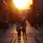 09.05.2020 Kielce. Zachód słońca nad ulicą Sienkiewicza / Wiktor Taszlow / Radio Kielce