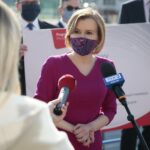 19.05.2020. Nowiny. Konferencja poseł Anny Krupki - wiceminister sportu / Wiktor Taszlow / Radio Kielce