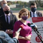 19.05.2020. Bilcza. Konferencja poseł Anny Krupki - wiceminister sportu / Wiktor Taszlow / Radio Kielce