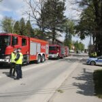 19.05.2020. Suchedniów. Pożar przy budynku nadleśnictwa / Wiktor Taszłow / Radio Kielce