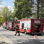 19.05.2020. Suchedniów. Pożar przy budynku nadleśnictwa / Wiktor Taszłow / Radio Kielce