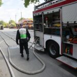 19.05.2020. Suchedniów. Pożar przy budynku nadleśnictwa / Wiktor Taszłow / Radio Kielce