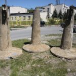 21.05.2020 Kielce. Osiedle Sieje. Wymiana słupów wysokiego napięcia / Wiktor Taszłow / Radio Kielce