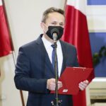 27.05.2020. Staszów. Wizyta prezydenta Andrzeja Dudy. Na zdjęciu: Leszek Kopeć - burmistrz Staszowa / Wiktor Taszłow / Radio Kielce