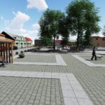 Wizualizacja Placu Tadeusza Kościuszki w Małogoszczu. Koncepcja Zbigniewa Stawskiego / Z. Stawski