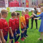 21.06.2020. Kielce. Turniej piłkarski „Piątki na Rynku Sport CK 2020”. Na zdjęciu (po prawej): Anna Krupka - wiceminister sportu / Maciej Makuła / Radio Kielce