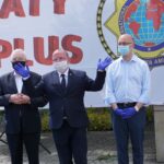 06.06.2020 Kielce. Akcja „Kolumna nadziei”. Na zdjęciu (od lewej): poseł Krzysztof Lipiec, wicemarszałek Marek Bogusławski, wiceminister Piotr Wawrzyk i Krzysztof Obratański - burmistrz Końskich / Michał Kita / Radio Kita