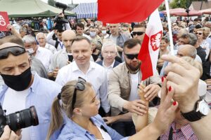 19.06.2020. Pińczów. Wizyta Prezydenta RP Andrzeja Dudy / Jarosław Kubalski / Radio Kielce