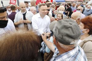 19.06.2020. Pińczów. Wizyta Prezydenta RP Andrzeja Dudy / Jarosław Kubalski / Radio Kielce