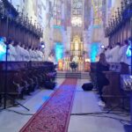 20.06.2020 Wiślica. 18. Diecezjalne Spotkanie Młodzieży. Mszy przewodniczył biskup Jan Piotrowski (w środku)  / Marta Gajda / Radio Kielce