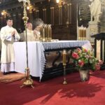 11.06.2020. Sandomierz. Uroczystość Bożego Ciała. Msza w katedrze. Na zdjęciu: Krzysztof Nitkiewicz - biskup sandomierski / Grażyna-Szlęzak-Wójcik / Radio Kielce