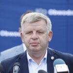 15.06.2020. Wąchock. Konferencja wiceministra infrastruktury. Na zdjęciu: Jarosław Rusiecki - senator PiS / Jarosław Kubalski / Radio Kielce