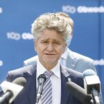 15.06.2020. Wąchock. Konferencja wiceministra infrastruktury. Na zdjęciu: Krzysztof Słoń - senator PiS / Jarosław Kubalski / Radio Kielce