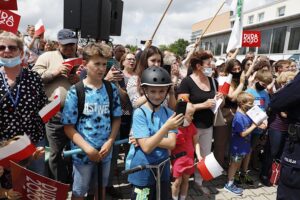 19.06.2020. Jędrzejów. Wizyta prezydenta RP Andrzeja Dudy / Jarosław Kubalski / Radio Kielce