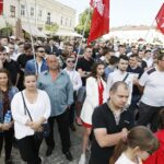 15.06.2020. Kielce. Kandydat na prezydenta RP Krzysztof Bosak spotkał się z wyborcami / Jarosław Kubalski / Radio Kielce