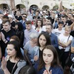 15.06.2020. Kielce. Kandydat na prezydenta RP Krzysztof Bosak spotkał się z wyborcami / Jarosław Kubalski / Radio Kielce