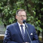 15.06.2020 Kielce. Uroczystości pod pomnikiem upamiętniającym udany zamach na szefa konfidentów Gestapo - Franza Wittka. Szef Urzędu do Spraw Kombatantów i Osób Represjonowanych Jan Józef Kasprzyk / Jarosław Kubalski / Radio Kielce