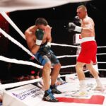 26.06.2020. Kielce. II gala Suzuki Boxing Night. Walka wieczoru. Mateusz Masternak (w czerwonych spodenkach) - Sierhy Radczenko / Jarosław Kubalski / Radio Kielce