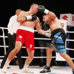 26.06.2020. Kielce. II gala Suzuki Boxing Night. Walka wieczoru. Mateusz Masternak (w czerwonych spodenkach) - Sierhy Radczenko / Jarosław Kubalski / Radio Kielce