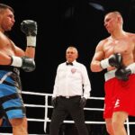 26.06.2020. Kielce. II gala Suzuki Boxing Night. Walka wieczoru. Mateusz Masternak (w czerwonych spodenkach) - Sierhy Radczenko / Jarosław Kubalski / Radio Kielce