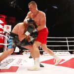 26.06.2020. Kielce. II gala Suzuki Boxing Night. Walka wieczoru. Mateusz Masternak (w czerwonych spodenkach) - Sierhy Radczenko / Jarosław Kubalski / Radio Kielce