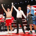 26.06.2020. Kielce. II gala Suzuki Boxing Night. Walka wieczoru. Mateusz Masternak (w czerwonych spodenkach) - Sierhy Radczenko / Jarosław Kubalski / Radio Kielce