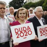 26.06.2020 Kielce. Konferencja prasowa Prawa i Sprawiedliwości podsumowująca kampanie wyborczą Andrzeja Dudy. Senator Krzysztof Słoń, wiceminister sportu Anna Krupka i poseł Krzysztof Lipiec / Jarosław Kubalski / Radio Kielce