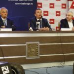 16.06.2020 Kielce.Konferencja na PŚk dotycząca zawodów łazików marsjańskich. Od lewej: rektor PŚk Wiesław Trąmpczyński, prezes Europejskiej Fundacji Kosmicznej Łukasz Wilczyński i poseł Krzysztof Lipiec / Jarosław Kubalski / Radio Kielce