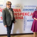 03.06.2020. Warszawa. Rozmowy nt. badań przesiewowych na obecność koronawirusa dla pracowników Animexu. Na zdjęciu: Jarosław Pinkas - Główny Inspektor Sanitarny i Anna Krupka - wiceminister sportu / Anna Krupka / facebook