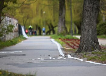 22.04.2020. Kielce. Ścieżka rowerowa wzdłuż Silnicy / Wiktor Taszłow / Radio Kielce